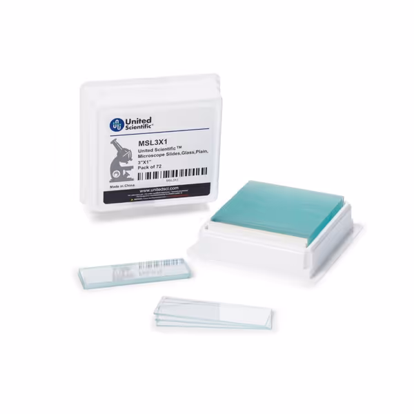 United Scientific™ MSL3X1 Pre-Cleaned Glass Microscope Slides